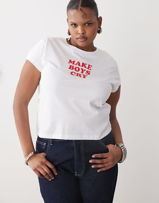 Make Boys Cry Oversized Crop Tee