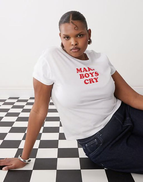 Make Boys Cry Oversized Crop Tee